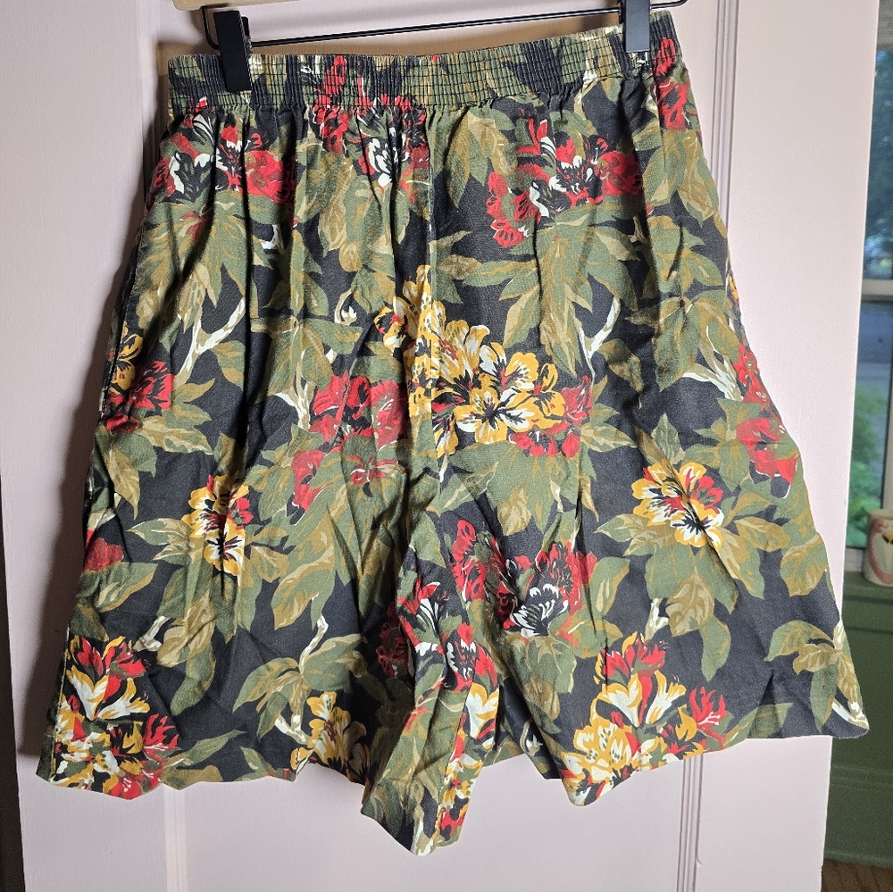 Vintage Venezia High Waisted Floral Print Shorts Size Medium